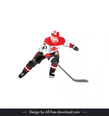 canada hockey athlete player icon dynamic cartoon character outline 