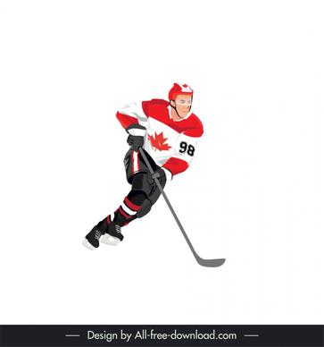 canada hockey player icon dynamic cartoon design 