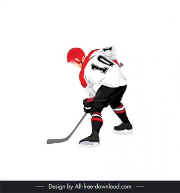 canada hockey player icon man uniform sketch dynamic cartoon outline 