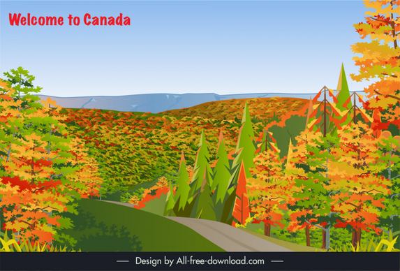 canada landscape forest backdrop template elegant classical design 