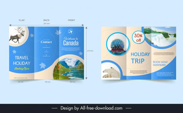 canada travel holiday flyer templates modern trifold design nation symbols decor
