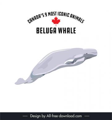 canadian animal beluga whale icon dynamic cartoon sketch 