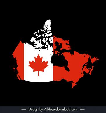 canadian flag backdrop template flat grunge map element decor