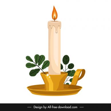 candlelight tray icon elegant classical design