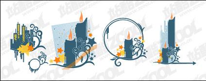 Candles high pattern element vector material