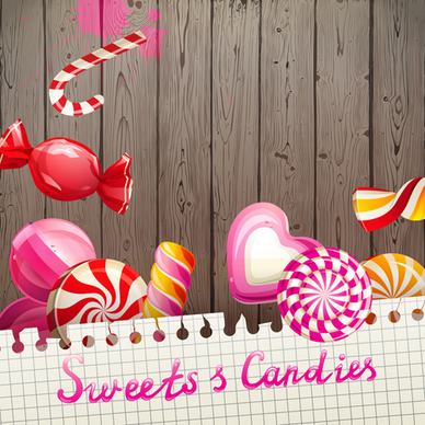 candy with sweet shop background vector