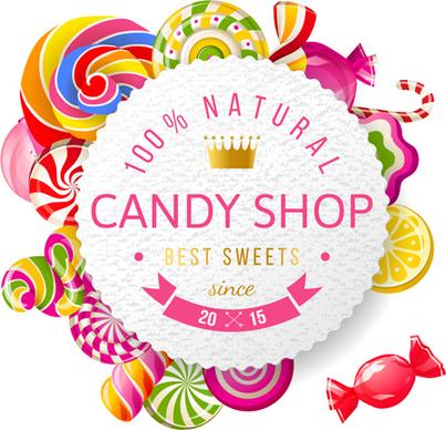 candy with sweets vector background art