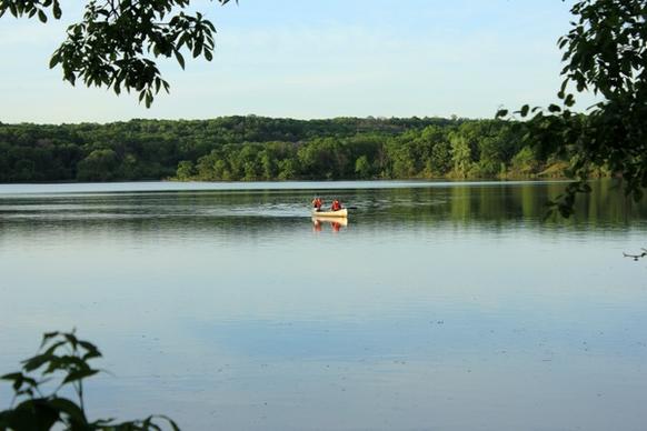 canoe in the clearing at willow river state park wisconsin