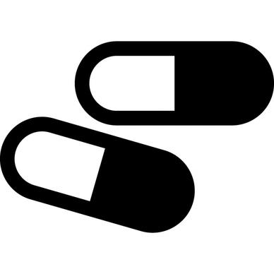 capsules sign icons flat contrast black white geometric outline