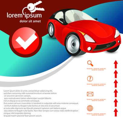 car advertising poster template design vector