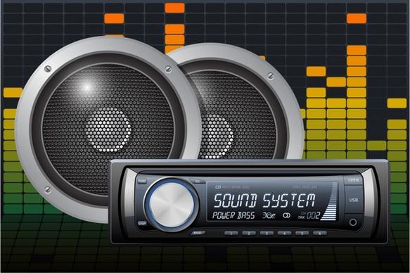audio background modern colored design digital speakers sketch