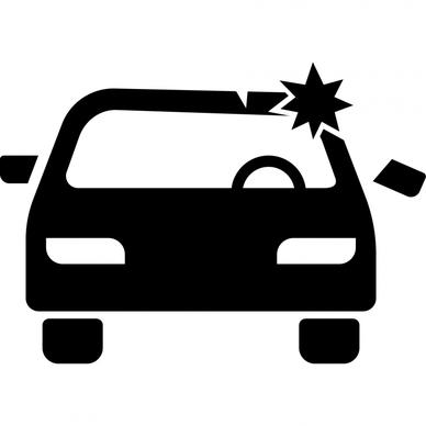 car crash warning icon sign 