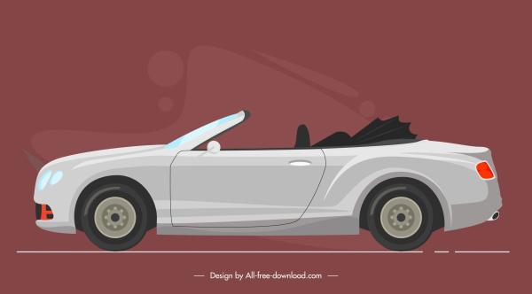 car model icon contemporary design flat sketch