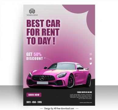 car rental poster template elegant modern realistic