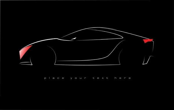 car sketch black silhouette design