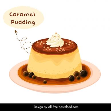 caramel pudding dessert advertising template elegant modern design 