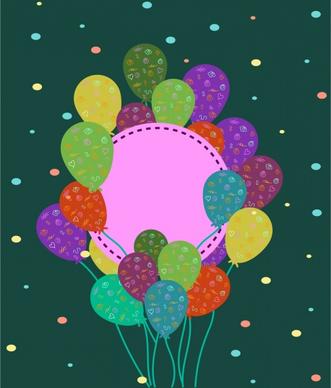 card cover background colorful balloons decoration