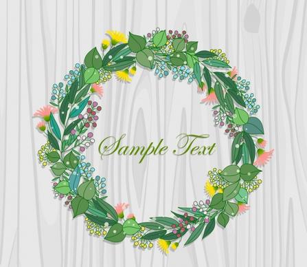 card cover template colorful flower wreath background