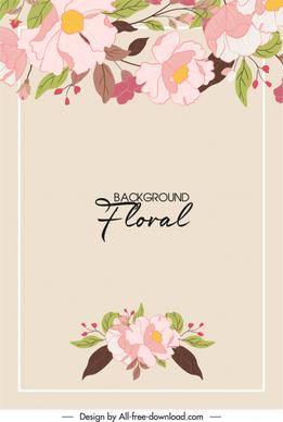 card cover template elegant classical handdrawn blooming flora