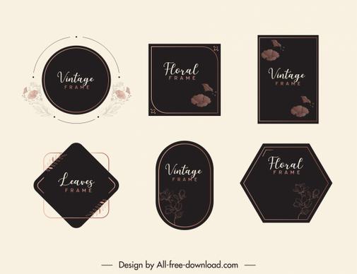 card decor templates elegant dark design botanical decor