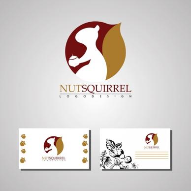 card design template nuts squirrel logotype
