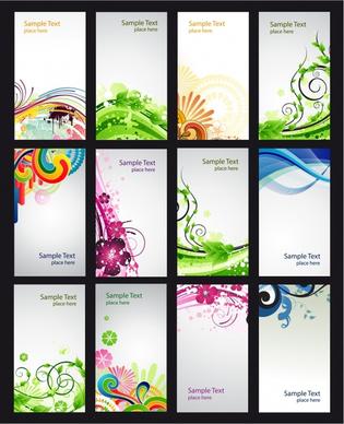 card cover templates modern abstract curves decor