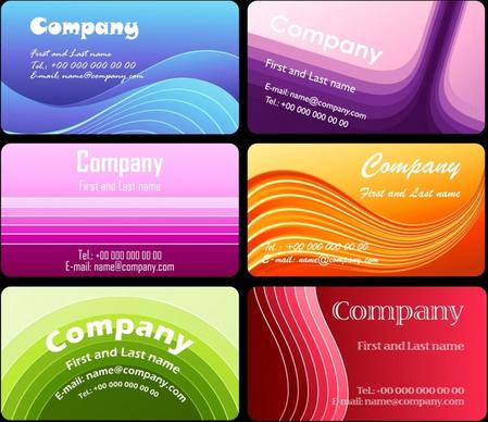 business card templates colorful dynamic curves decor