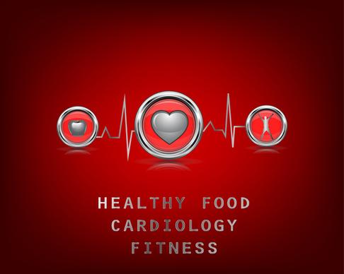 cardiology fitness promotion banner with cardiogram illustration