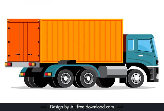 cargo truck icon modern 3d outline 