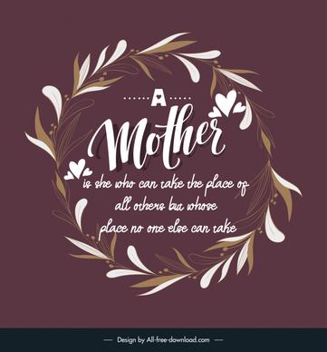caring mothers day quotes banner template retro texts hearts floral wreath leaf decor