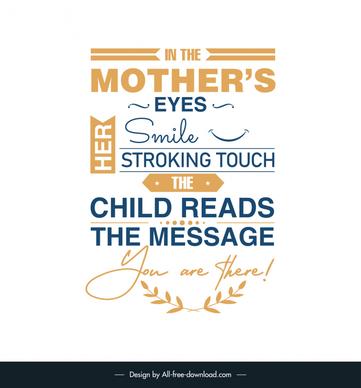 caring mothers day quotes poster template elegant flat texts leaves decor 