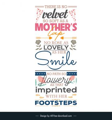caring mothers day quotes poster template messy texts flowers smiley arrows footprints layout 
