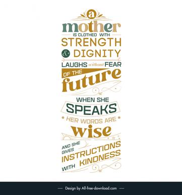 caring mothers day quotes poster template messy texts layout 