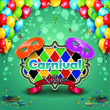 carnival night background with mask vector