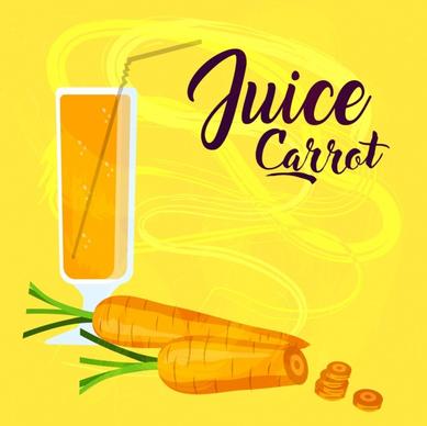 carrot juice advertisement yellow retro design