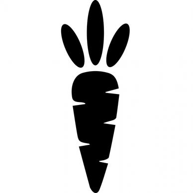 carrot sign icon flat black white outline