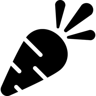 carrot sign icon flat contrast black white outline