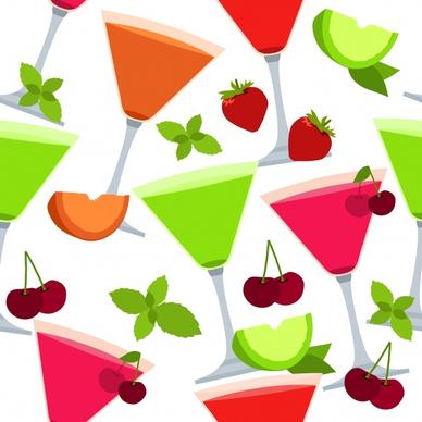 fruit cocktail background colorful flat design