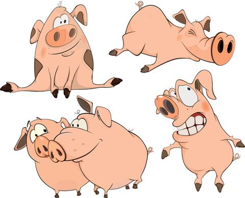 cartoon big nose pig vector design