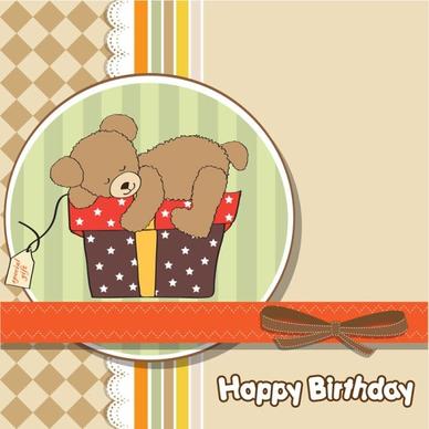 cartoon birthday cards 02 vector