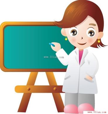 cartoon character female teachers vector