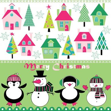 christmas pattern template bright colorful flat symbols sketch