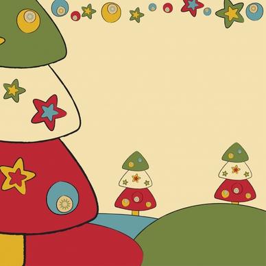 christmas background template colorful flat handdrawn elements