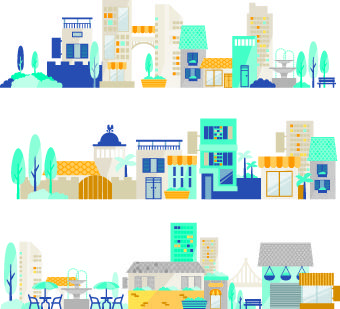 cartoon city vector illustration