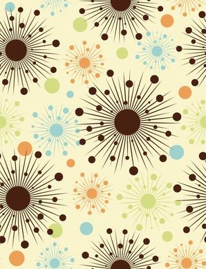 floral background flat colored circles lines decor