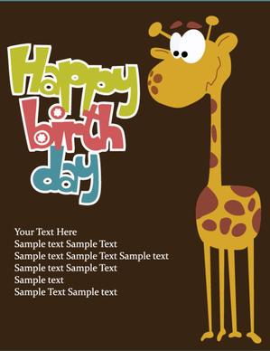 cartoon happy birthday postcard vector