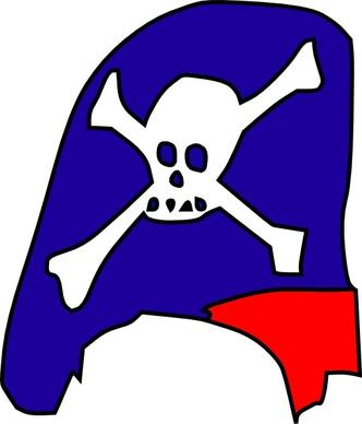 Cartoon Pirate Hat Skull Bones clip art