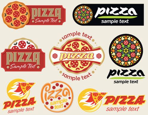 cartoon pizza design free vector