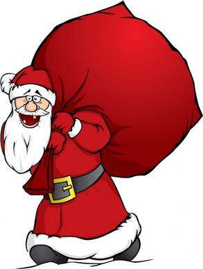funny santa claus icon colored cartoon character sketch
