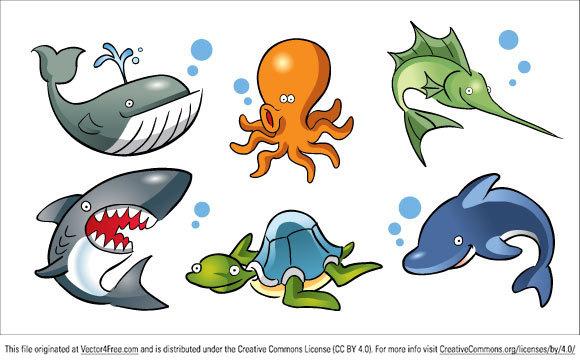 cartoon sea animals